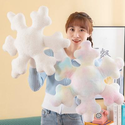 Schneeflockenkissen Weihnachten Dekorative Plüsch Überwurfkissen Winter Schneeflockenförmige Couch