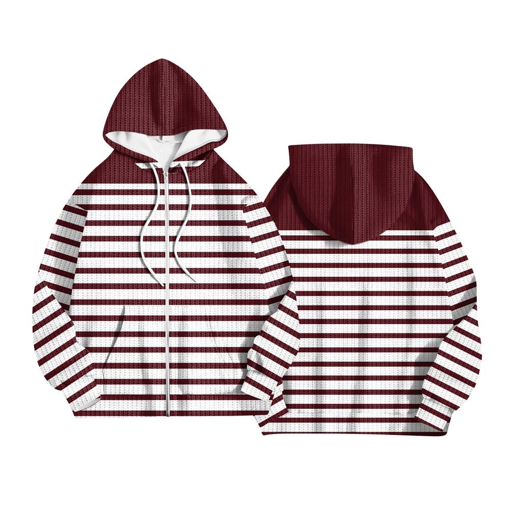 Women's Fashion Jacket Casual Printed Long-sleeved Hooded Cardigan Sweatshirts