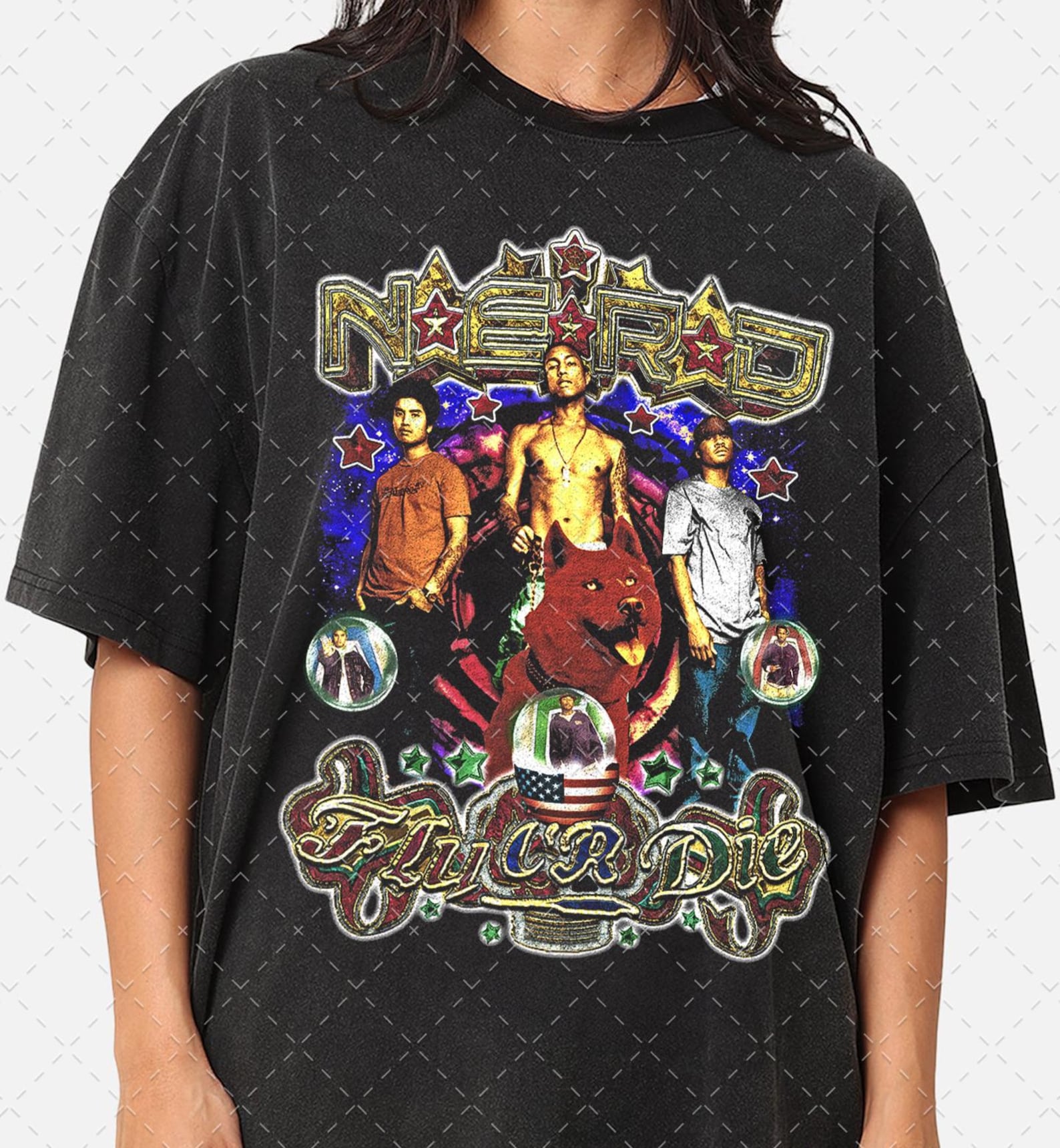 N.E.R.D Pharrell Williams Graphic Tee: 90s Hip Hop Unisex T-Shirt S