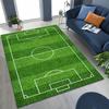 3D Grüner Schwarzer Fußballfeld Stadion Teppich für Schlafzimmer Wohnzimmer Sofa Zuhause Fußabtreter Dekor, Größere Kinder Spiel Rutschfeste Bodenmatte