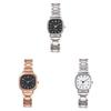 Student Watch Woman Vintage Square Minimalist Quartz Steel Band For Study Use