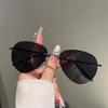 Rimless Pilot Sunglasses Men Fashion Vintage Solid Color Outdoor Shades Women New Trendy Luxury Brand Design Sun Glasses