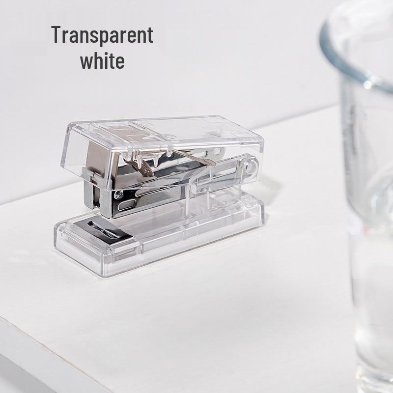 Portable Mini Stapler - Compact Transparent Design for Students