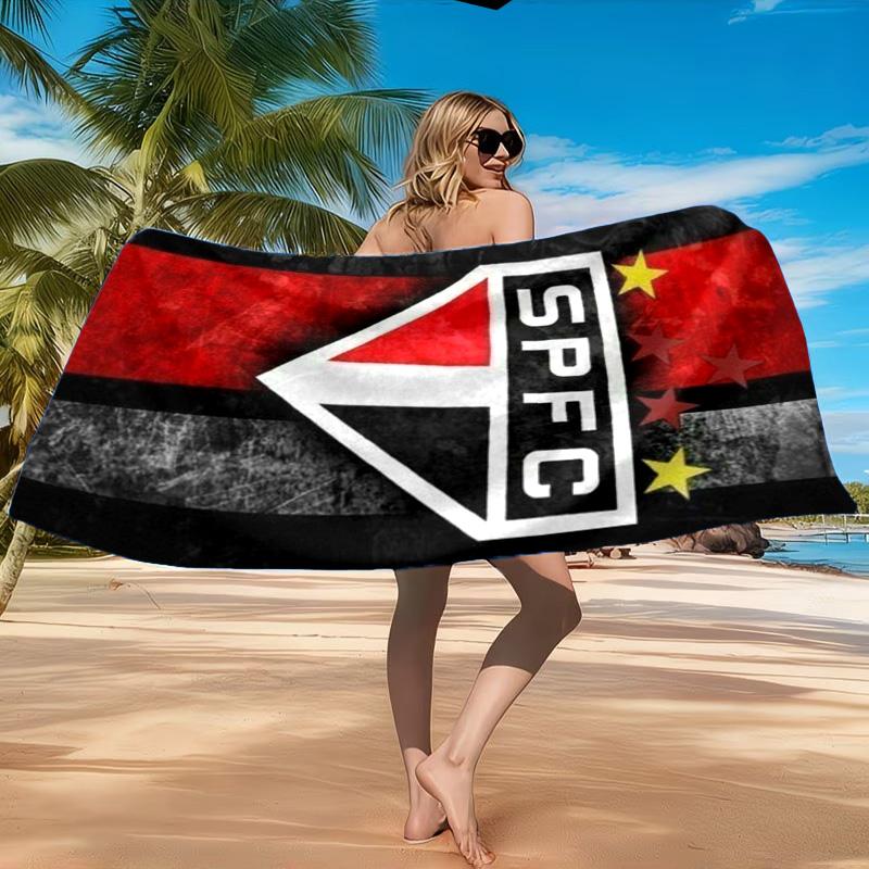 Pau-lo Fc Emblem Printed Microfiber Beach Towel, Soft And Absorbent, Quick-Dry, Ideal for Summer Travel, Beach Essential, Swimming Pool