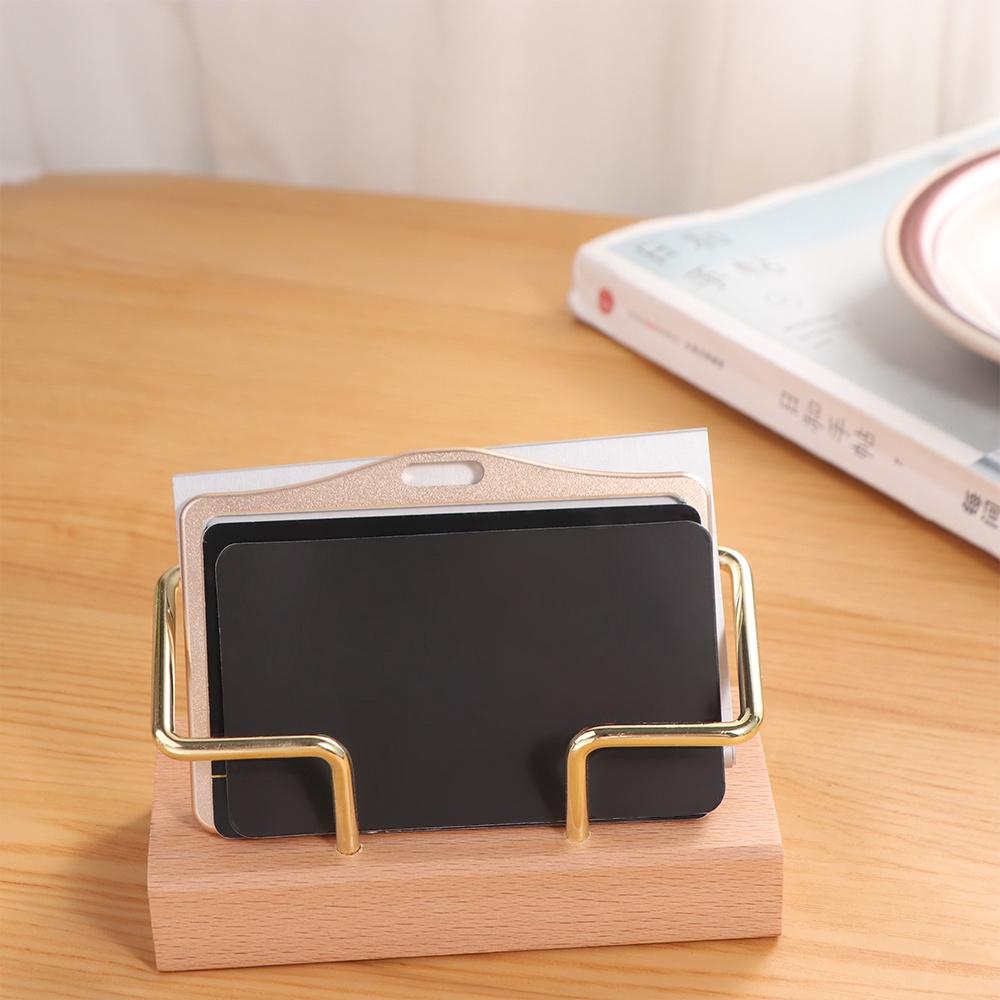 Card Storage Wooden Card Holder Tabletop Shelf Card Organizer Simple Cards Display Stand  High-End