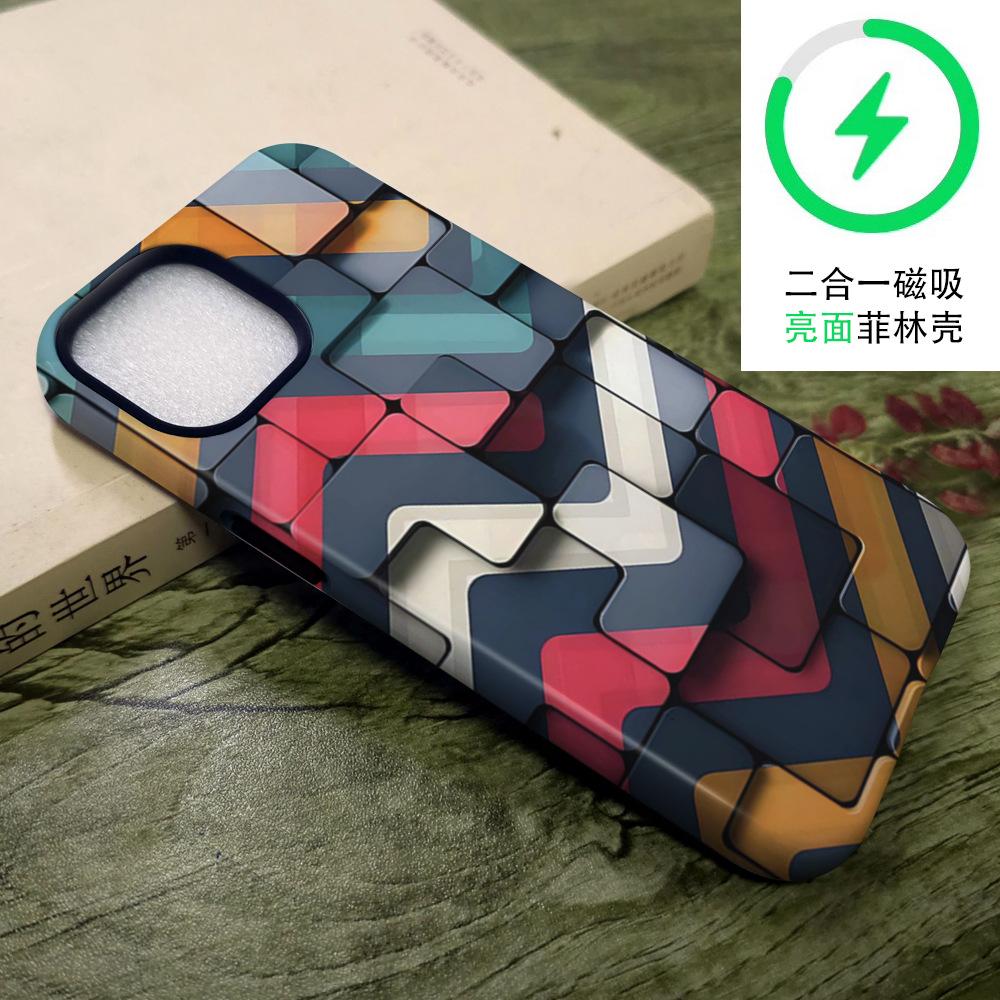 Hot-selling color building block iPhone14 iPhone case 17promax advanced magnetic film