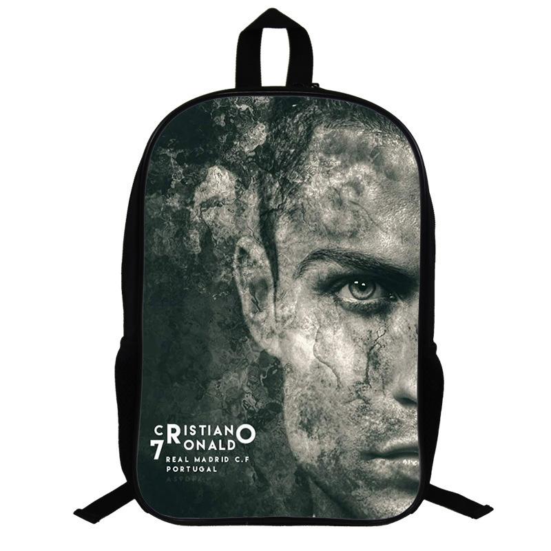 Zaino a Tema Ronaldo per Fan di Calcio Zaino per Studenti Scolastici Zaino per Bambini da 17 Pollici