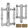 Thinvik Retro Silver Bicycle Flat Lightweight Aluminum Alloy Platform Pedals for and Road Bikes with 2DU Reflectors Pedals, 9/16" MTB, BMX,