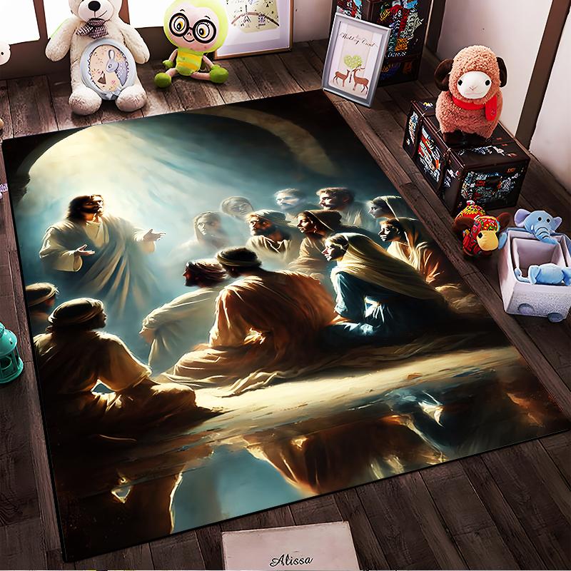 Sacred Gathering Art Print Rug Non-slip rug suitable for living room and bedroom sofas.