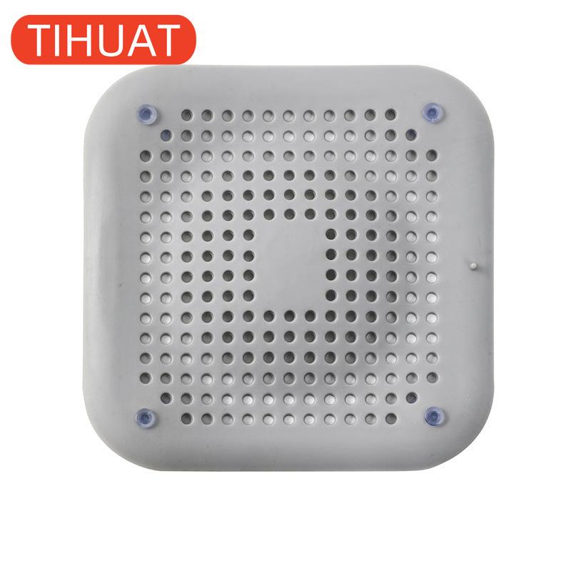 

Сетка для волос, фильтр для раковины против засоров, пробка для слива пола в ванной, душевой кабине, силиконовая пробка, кухонный дезодоратор, аксессуары для ванной комнаты 14.5cm*14.5cm серый