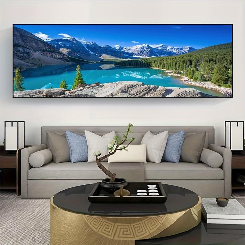 

The Rising Sun Over The Mountains, Overlooking The Scenery, Decorative Painting, Living Room Sofa Background Wall, Bedroom Bedside Painting 20x60cm
