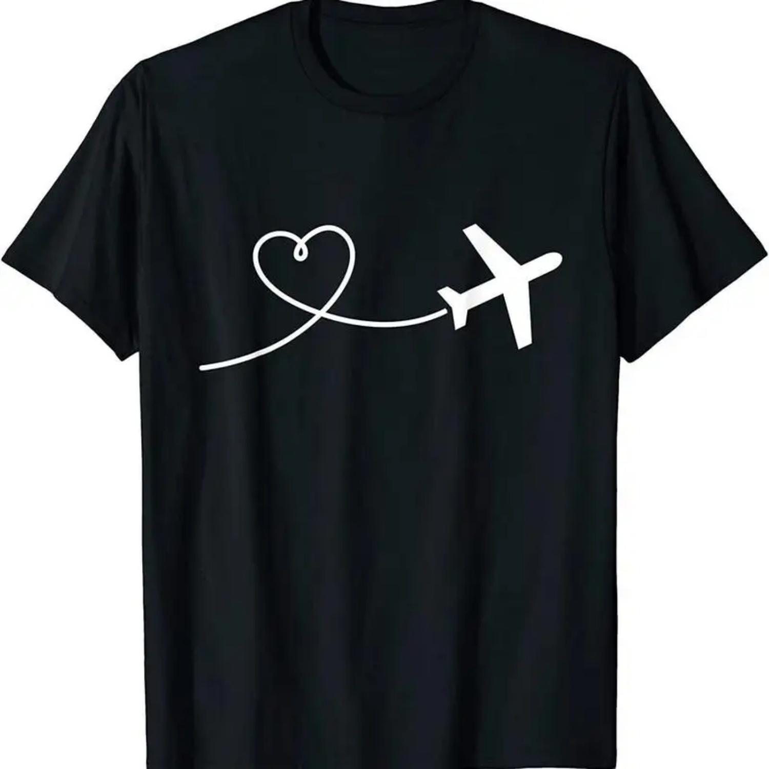 

New Limited Airplane Heart T Shirt S чёрный