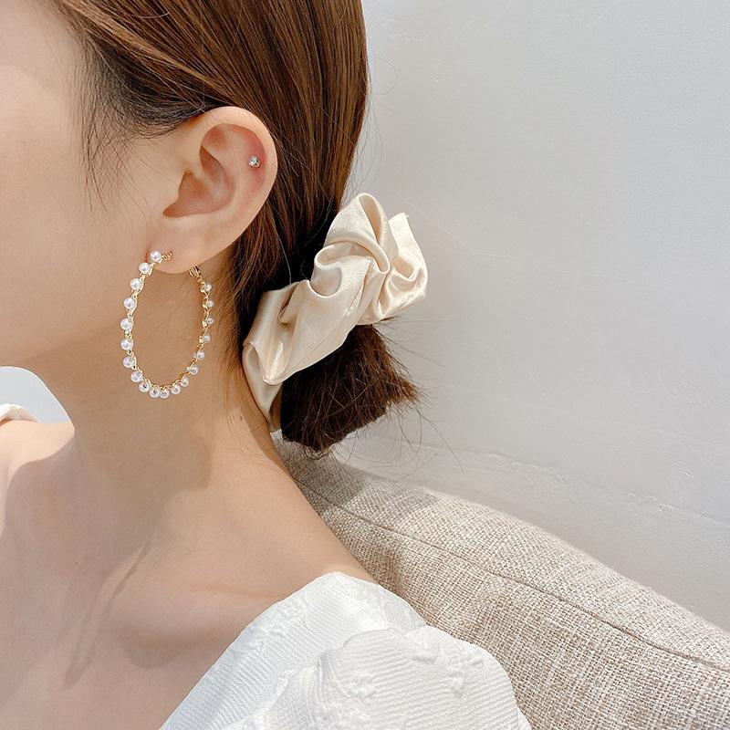 Luxury Female Big Round Hoop Earrings For Women Zircon Stone Earrings Trendy Fashion Wedding Jewelry Gift