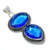 London Blue Topaz Gemstone Handmade 925 Sterling Silver Jewelry Pendant, Blue Handcrafted Jewelry Pendant Necklace, Thanks Giving Jewelry