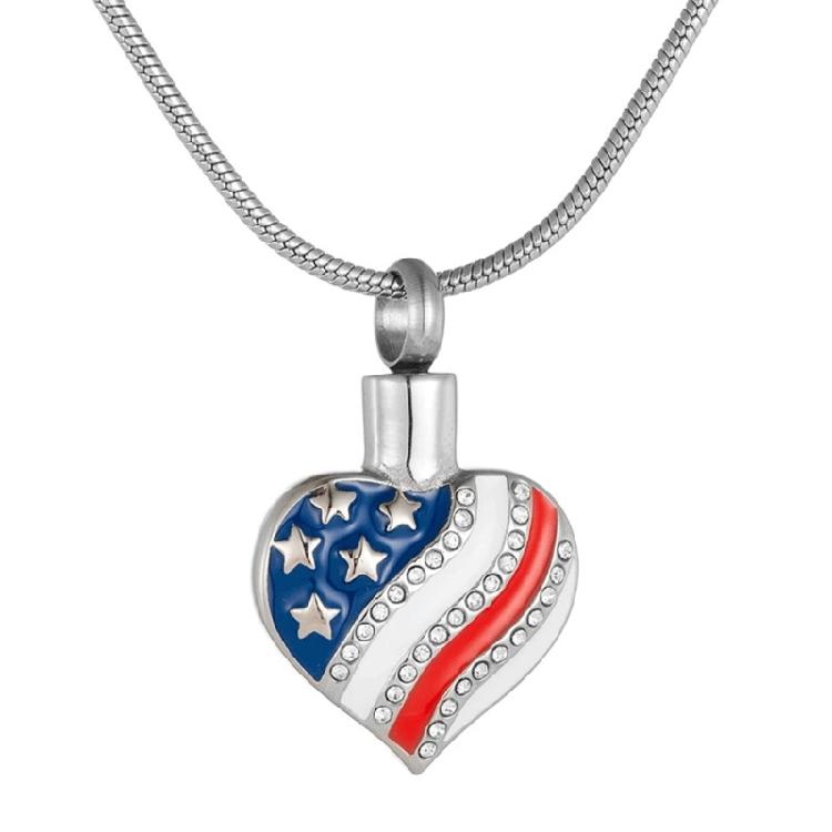 Stainless Steel Cremation Urn Necklace Smooth Heart Pattern Urn Necklace  for Cremation Ashes 1