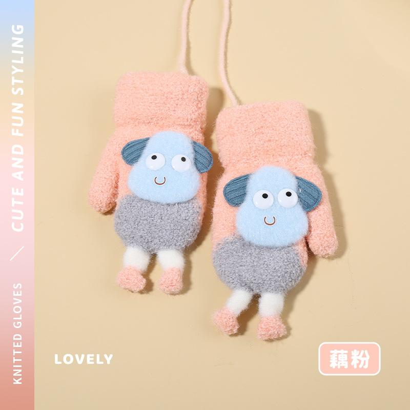 0-3Y Baby Cartoon Label Mittens Winter Warm Kids Girls Gloves Soft Hand Warmer Children Boys Thick Child Fleece Baby Mittens