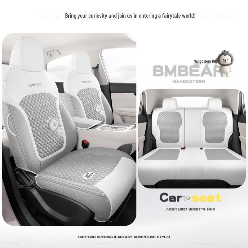 Geely Star Wish Cartoon Linen Seat Covers, Full-Coverage, All-Season Breathable Cushions for UP-Specific Cars