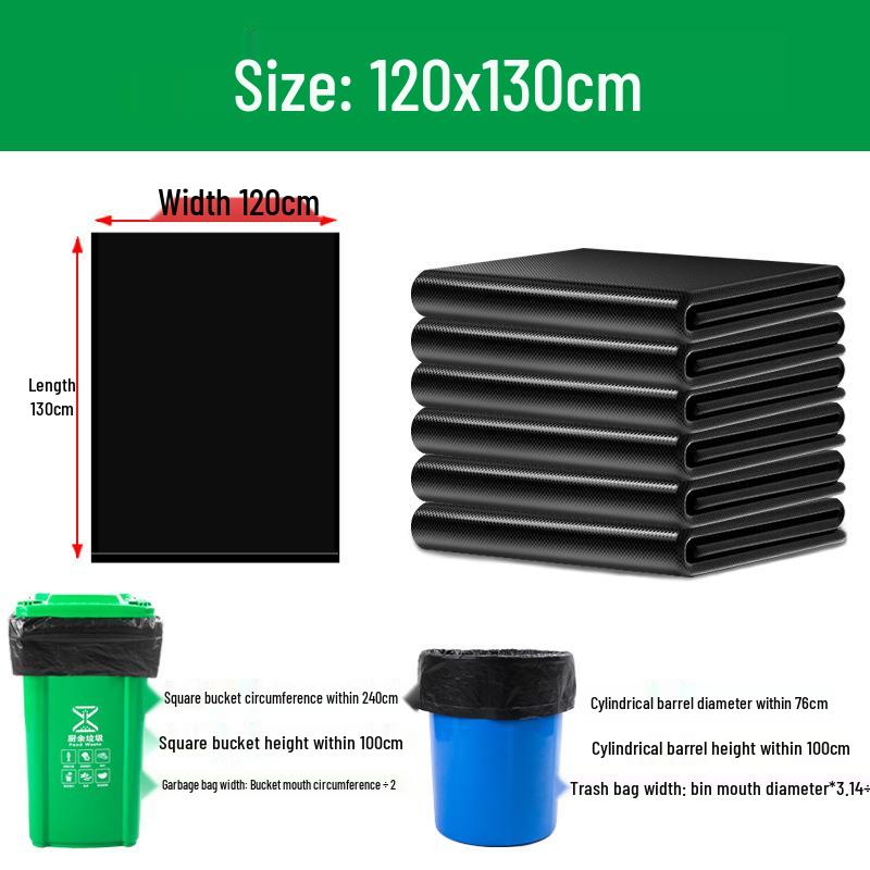 Extra Große Verdickte Schwarze Müllsäcke für Gewerbe-, Hotel- und Haushaltsgebrauch