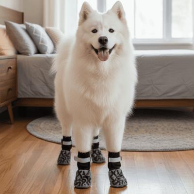 4pcs/set Waterproof Anti-Slip Dog Socks Anti-Scratch Adjustable Pet Paw Protection Breathable Reflective Dog Boots
