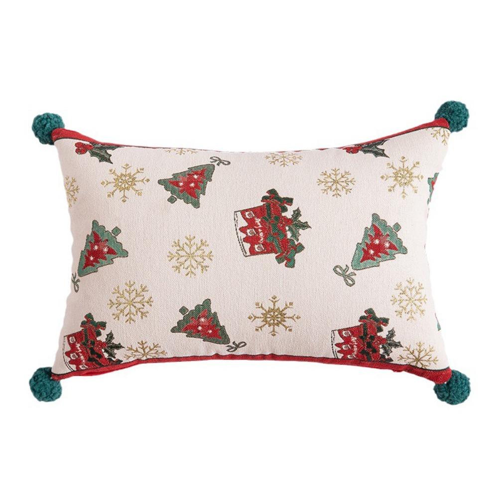 

Christmas Tree Throw Pillowcover Jacquard Cushion Cover Removable Christmas Pillowcase Sofa/Bed Style A