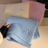 Blue Woolen Knitted Scarf for Women Autumn and Winter Atmosphere Thickened Warm and Cold Proof Woolen Scarf