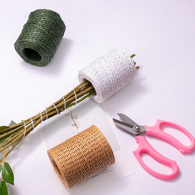 2.0mm Floral Bind Wire Wrap Twine Handmade Iron Wire Paper Rattan for Flower Bouquets Gift Shape (Length: 210M)
