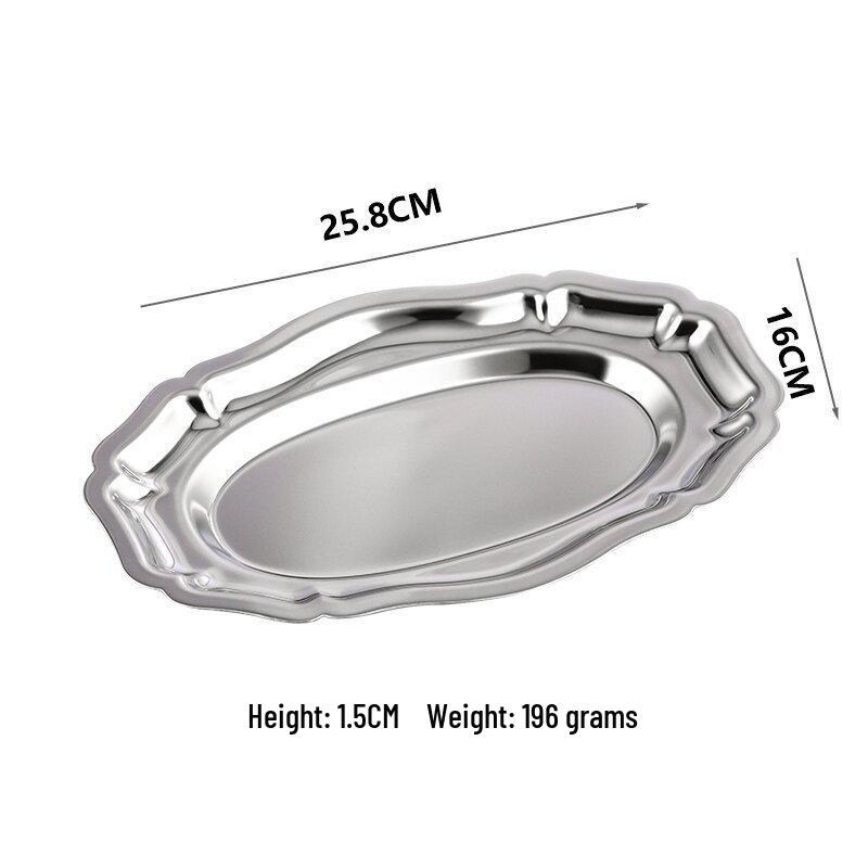 304 Stainless Steel Retro Lace Oval Fruit & Dessert Bowl for Restaurants & Hotels
