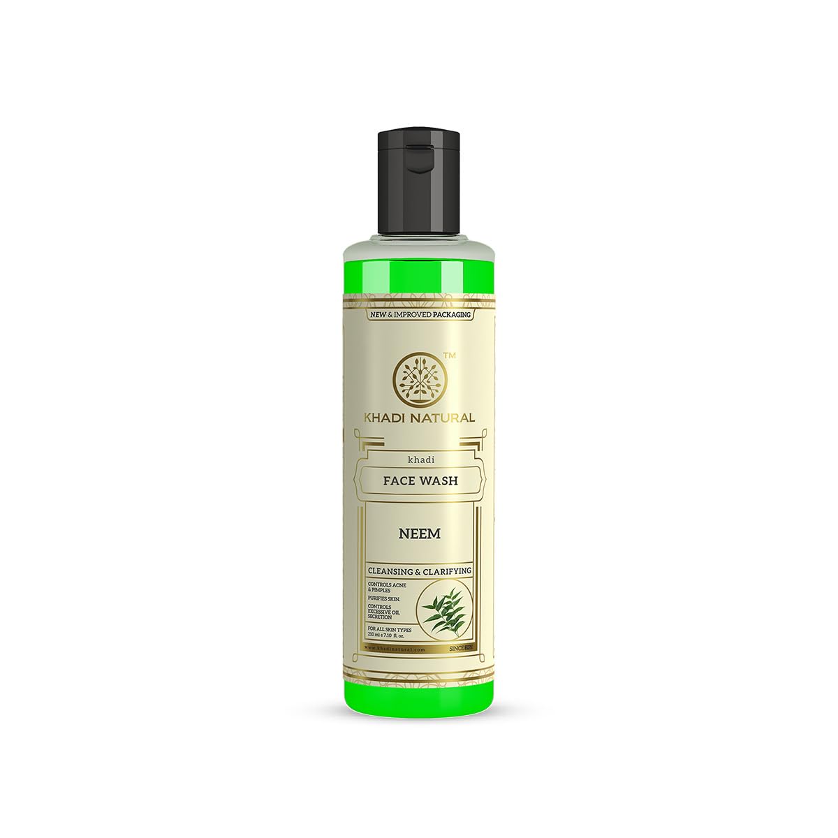

Khadi Natural Ayurvedic Neem Face Wash For Acne Prone Skin Paraben SLS Free Gentle Daily Cleanser 210 ml
