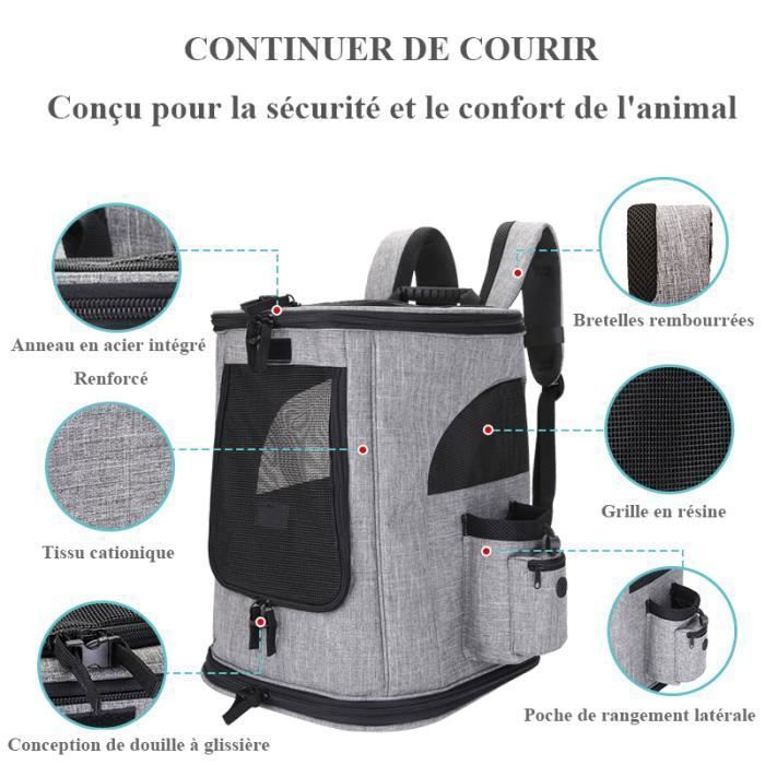 Sac à Dos pour Animaux - KITYTETY - Pliable - Oxford 600D - Respirant - Poches latérales