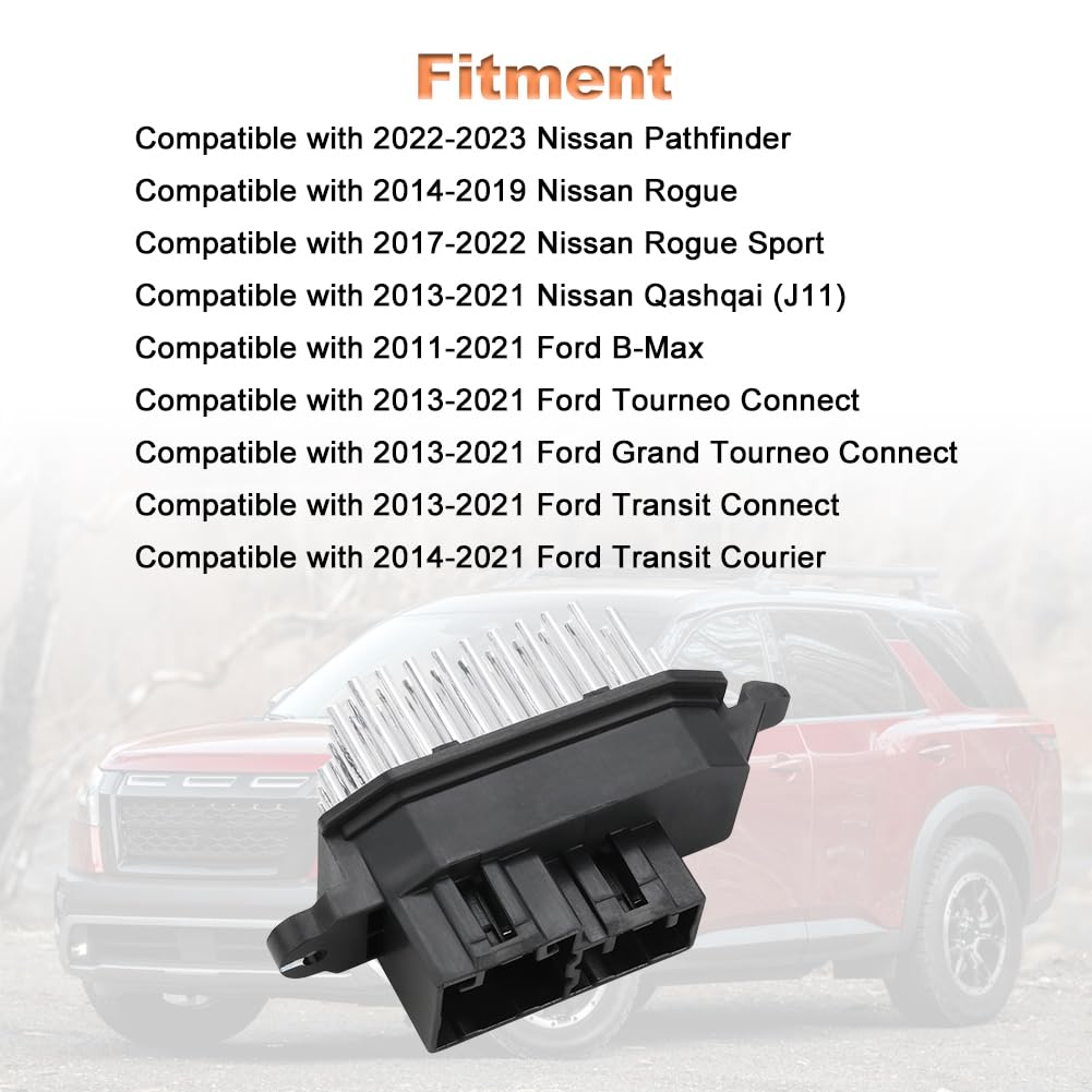 HVAC Blower Motor Resistor Compatible with Nissan Pathfinder V6 3.5L 2022-2024 Rogue SL SV L4 2.5L 2014-2018 Rogue Sport L4 2.0L 2017-2022
