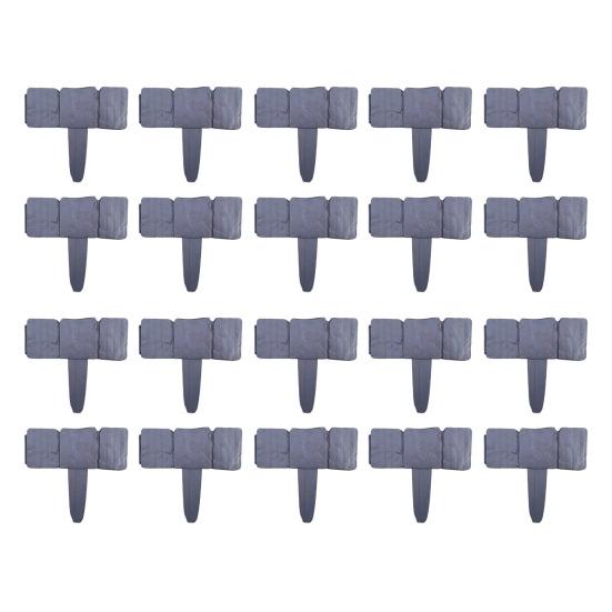 Imitation Stone Garden Fence, Garden Landscape Edging Border, Interlocking Plastic Retaining Edging Border, Decorative Picket Panels for Flower Bed