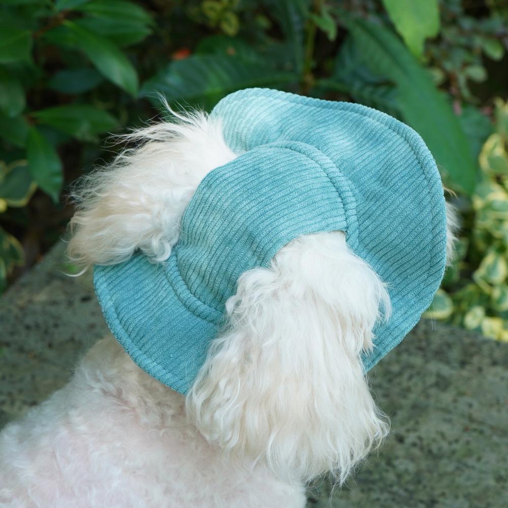 Shang Pet Bucket Hat Open Ears Sunshade Dog Hat Small Dog Corgi Teddy Sunscreen Cowboy Hat