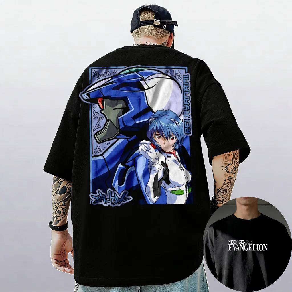 Neon Genesis Evangelion End of Eva Eye Classic Style Short Sleeve Tshirt Unisex Men Women 2026 Summer ParentChild Cotton Tee
