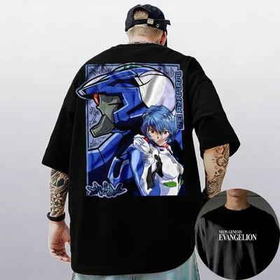 Neon Genesis Evangelion End of Eva Eye Classic Style Short Sleeve Tshirt Unisex Men Women 2026 Summer ParentChild Cotton Tee