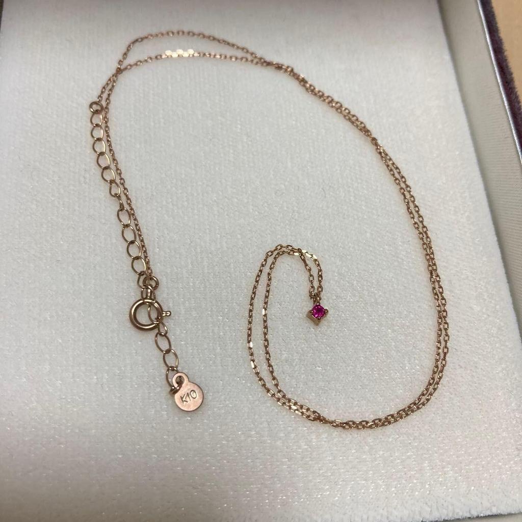 Used The case in the image is not included. ete Fleur Ruby Necklace ete women's accessory K10 engraved