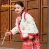 Balabala Girls' Chinese Style Embroidered Faux Two-Piece Down Jacket