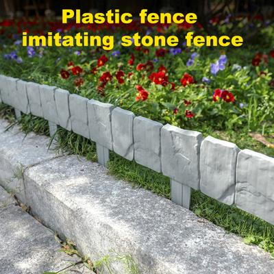 Faux Stone Fence Landscape Edging Easy Installation Flower Bed Lawn Yard Weed Barrier Fence Garden Bed Boundary