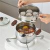 Premium 304 Stainless Steel Double Layer Steamer Pot with Wood Handle Suitable for Efficient and Even Cooking Experience