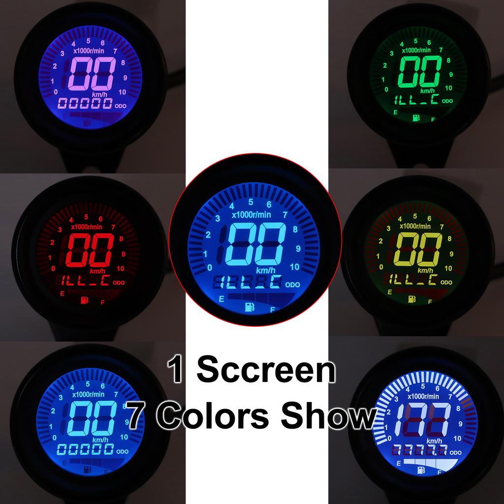 Motorcycle MultiFunctional Meter Tachometer Odometer Fuel Gauge Speedmeter 12V  (Black )