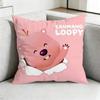 PPink Cartoon LoopyY Square DoubleSided Printed Pillow Case Bedroom Bedside Pillow Sofa Cushion Cover Gift