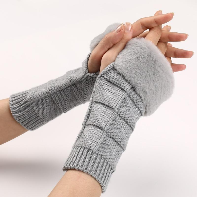 Botvotee Y2k Accessories Fingerless Gloves Sleeves for Women Arm Warmers Winter Knit Short Sleeve Fashion Hands Free Gloves