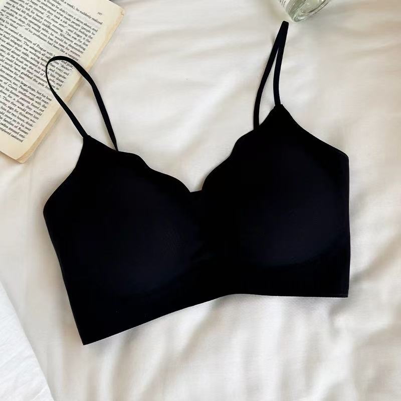 

Special skin tone foundation seamless gathering bra summer thin small chest thin shoulder strap sling xl [recommended 85abc] чорний