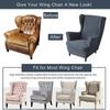Premium Jacquard Wingback Chair Cover Stretchable Durable Furniture Protector with Seat Cushion Cover for Living Room Decor