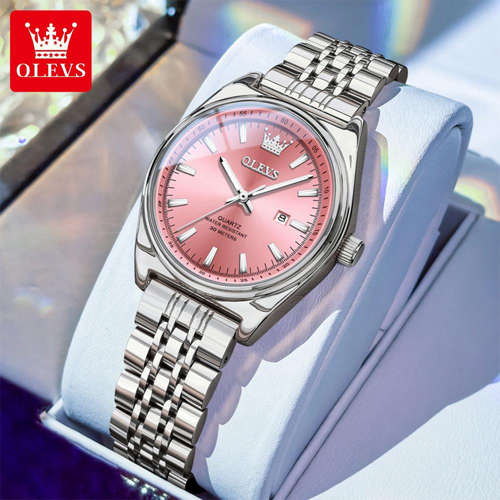 OLEVS New Fashion Purple Dial Ladies Quartz Wristwatches Luxury Watch Women Waterproof Casual Dress Female Clock