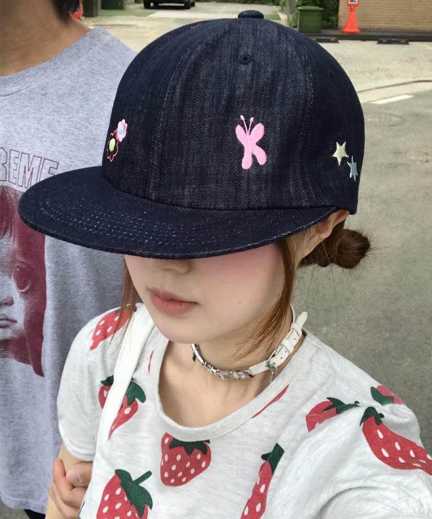 Kiibi Kitsch Washed Denim Cap Navy