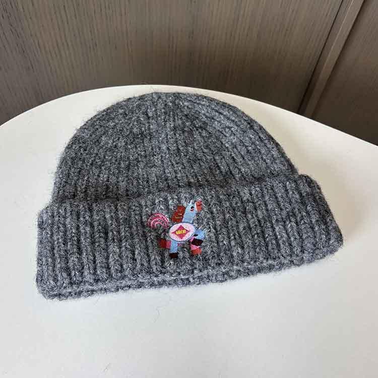 Милая Сестра Симпатичная Шапка-Единорог Вязаная Универсальная Защита Ушей Женская Уличная Теплая Шерстяная Шапка M（56-58cm）