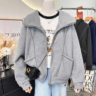 Coats for Women Winter Cotton Jacket Hooded Thickened Velvet Solid Color Loose Casual Coat Top