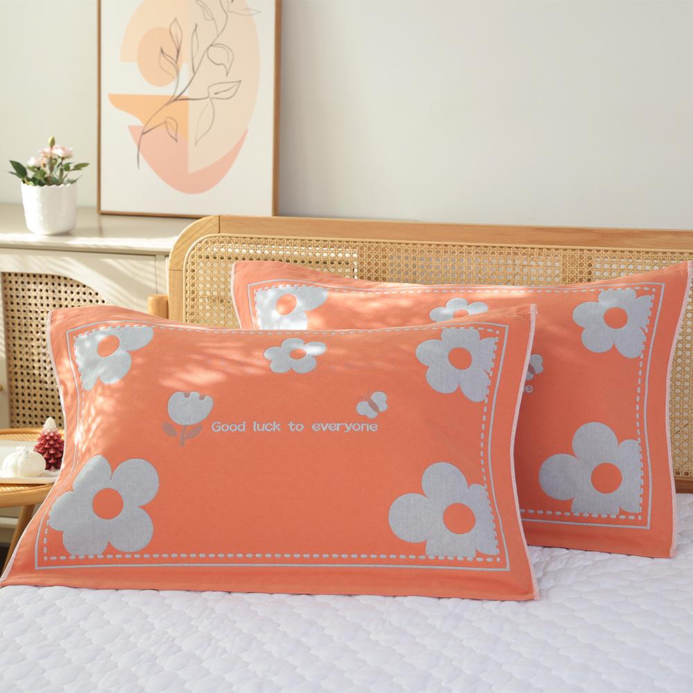 A Pair of Pure Cotton Gauze Pillow Towels, New High-density Soft Adult Cover Towels, Cotton Non-slip and Breathable Household