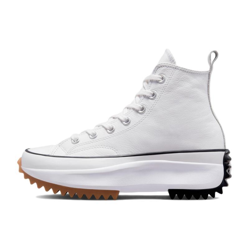 Converse Run Star Hike Comfortable & Trendy Leather Abrasion Resistant & Lightweight High Top Canvas Shoes Unisex White