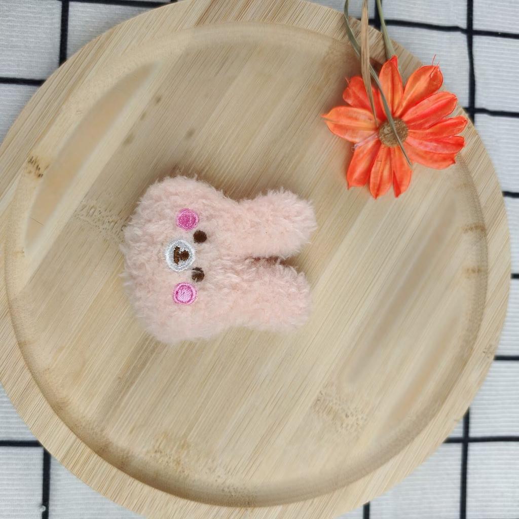 Korean Version of Cartoon Rabbit Plush Brooch Cute Blush Rabbit Keychain Doll Animal Doll Brooch Small Gift